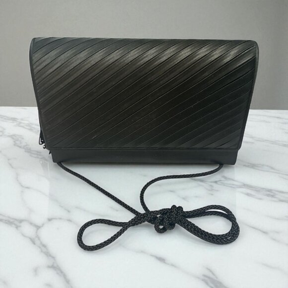 VTG La Regale Evening Bag Black Satin Flap Tassel Handbag Formal Cocktail Clutch - Picture 2 of 8